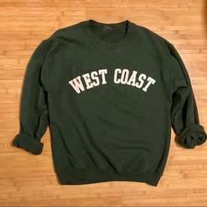 West coast sweatshirt forest green sz medium